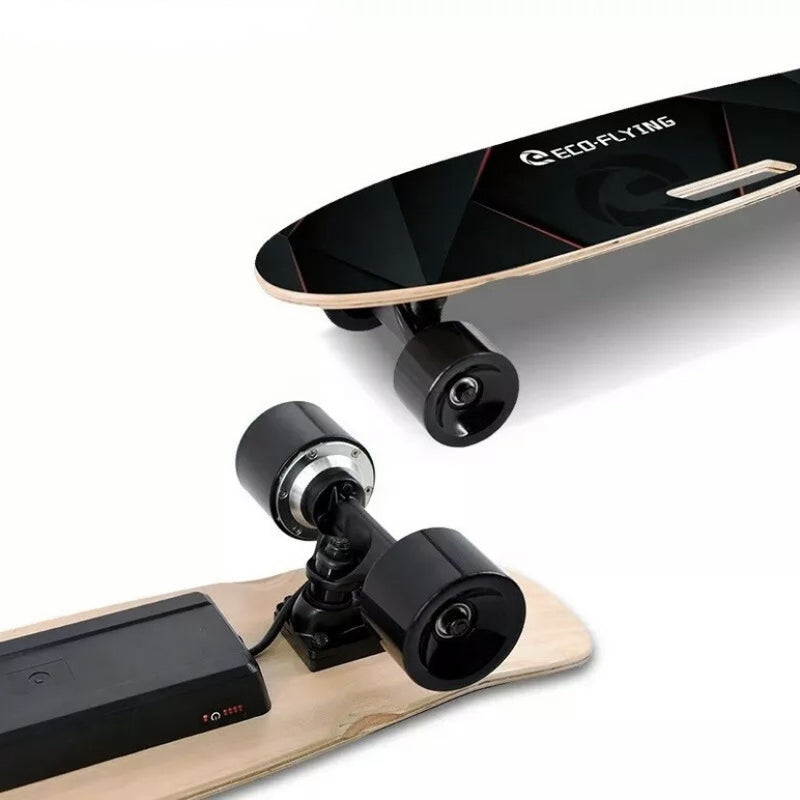 Skateboard Electrique Eco-flying avec télécommande sans Fil, Vitesse  Maximal 20 KM/H, Moteur brushless 350W Longboard Électrique